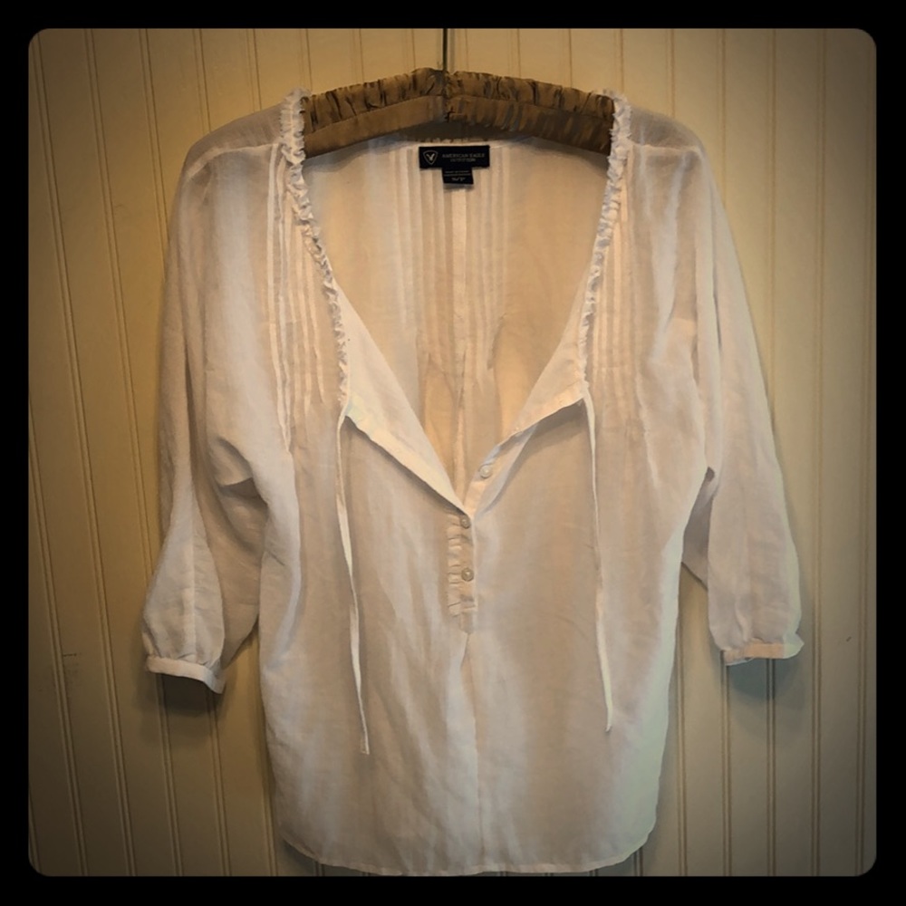 American Eagle white peasant blouse